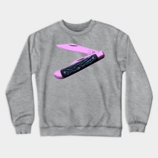 Pocket Knife in Retro Pink and Blue Crewneck Sweatshirt